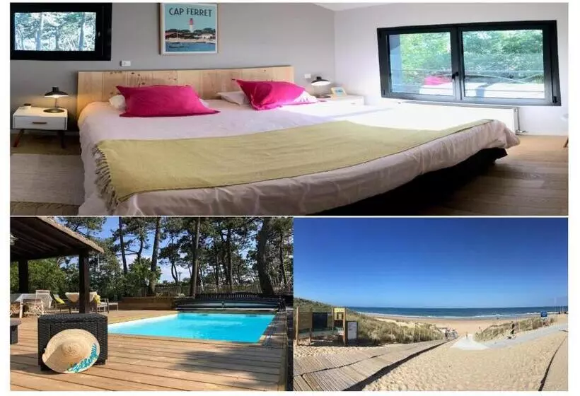 ペンション Chambre Privative, Cap Ferret Piscine Chauffée Villa Sylhengui