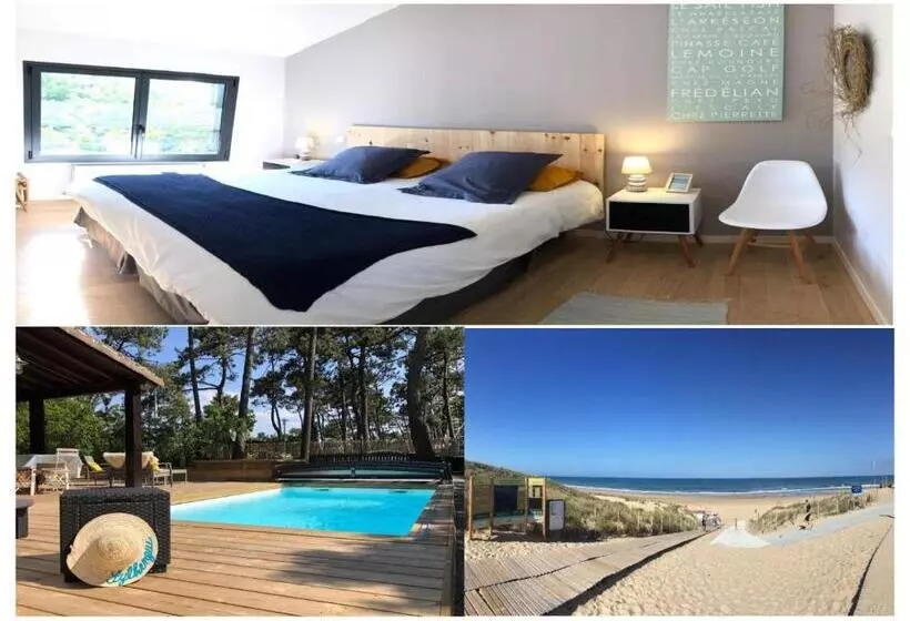 ペンション Chambre Privative, Cap Ferret Piscine Chauffée Villa Sylhengui
