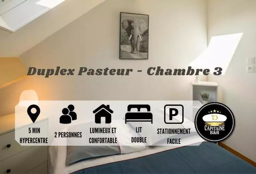 ベッドアンドブレックファースト Duplex Pasteur   Chambre 3   Chambre Privée