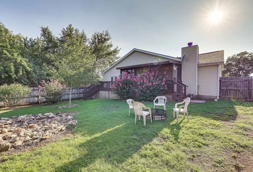 Holiday Island Home W/ Screened In Deck & Fire Pit