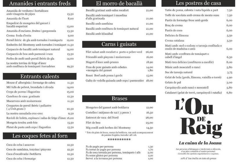 膳宿费 Hostal L´ou De Reig