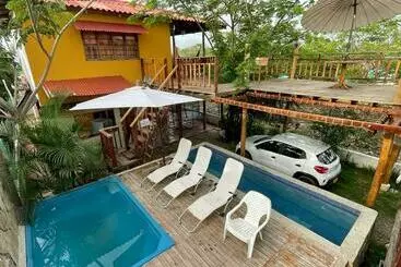 ペンション Amplia Habitación Familiar Con Aire Y Baño Privado En Cabaña Caminito   4 A 6 Personas