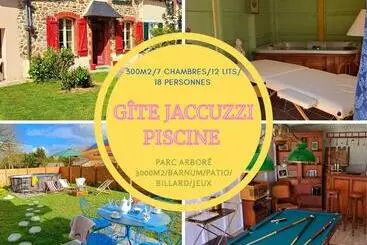 ツーリストアパートメント Gîte 12lits 18 Personnes Jacuzzi Piscine Billard Barnum De Jeux 2000m2 Parc Broceliande