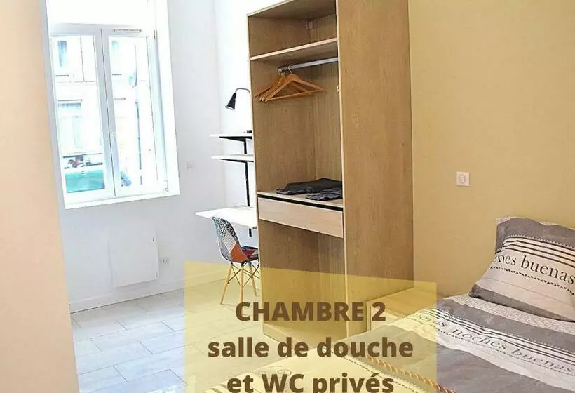 ペンション Coliving Tout Confort  Loos Les Lille Maison Partagee 7 Chambres 5 Sdb 6wc Loos Les Lille