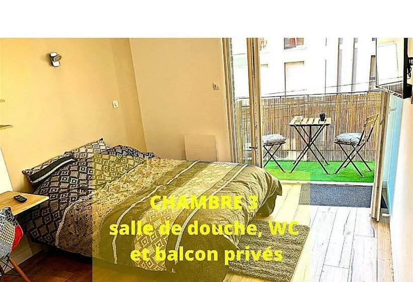 ペンション Coliving Tout Confort  Loos Les Lille Maison Partagee 7 Chambres 5 Sdb 6wc Loos Les Lille