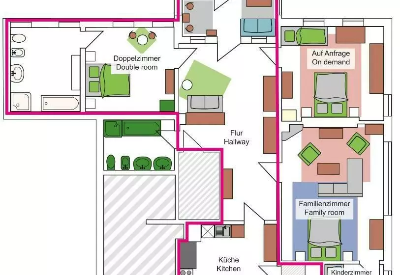 ペンション Intergo Zimmer Mit Privatem Bad & Gemeinschaftsküche
