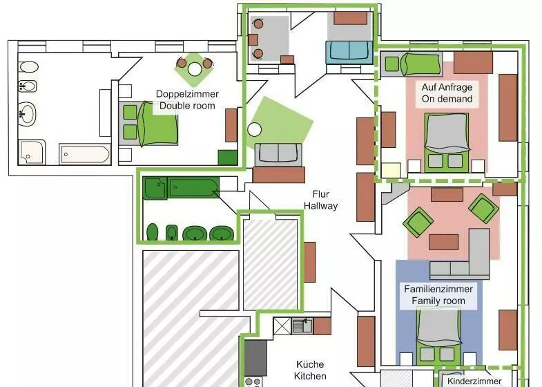 ペンション Intergo Zimmer Mit Privatem Bad & Gemeinschaftsküche