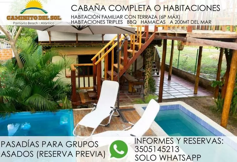ペンション Amplia Habitación Familiar Con Aire Y Baño Privado En Cabaña Caminito   4 A 6 Personas