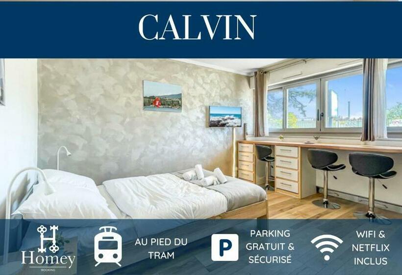 Homey Calvin   New / Free Parking / Proche Tram