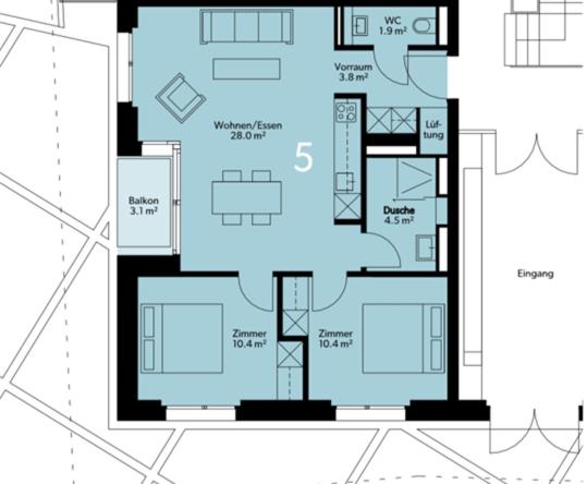 Modern, Gemütlich & Zentral 3.5 Zimmerwohnung
