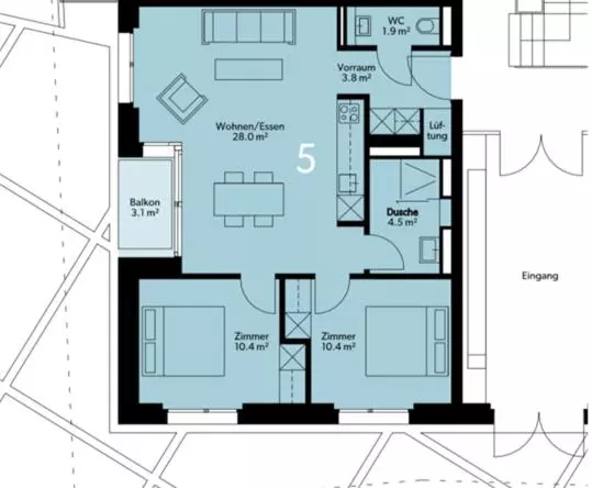 Modern, Gemütlich & Zentral 3.5 Zimmerwohnung