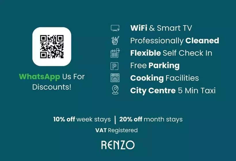 Inviting And Warm 2 Bed Townhouse In Lincoln By Renzo, Free Wi Fi, Ideal For Contractors