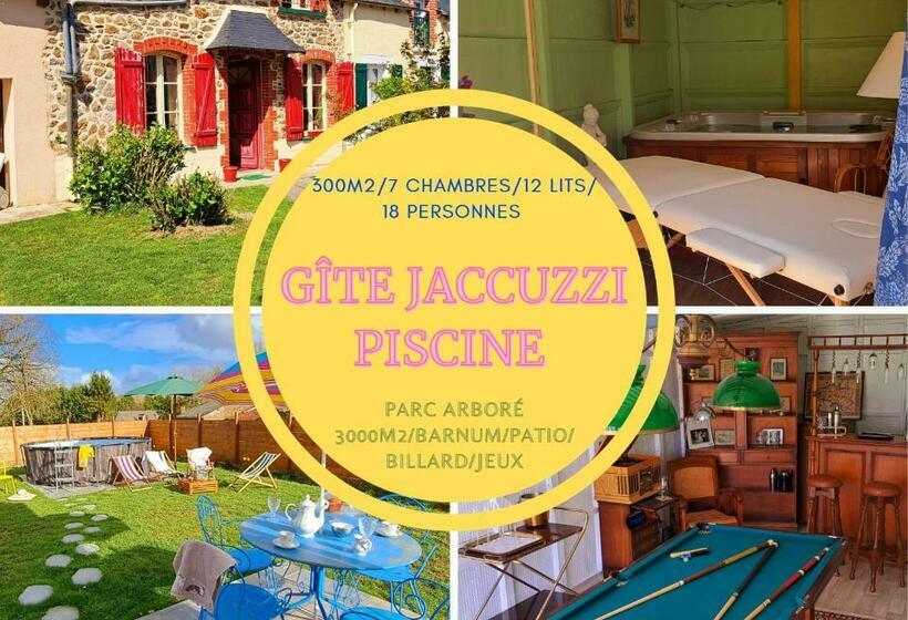 Gîte 12lits 18 Personnes Jacuzzi Piscine Billard Barnum De Jeux 2000m2 Parc Broceliande