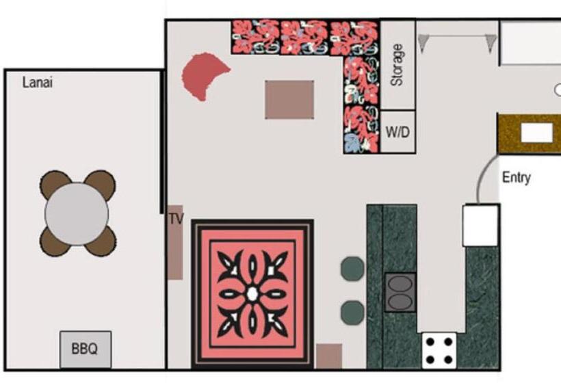 9b Ekahi Village Studio Bath, Garden View   1 Minute Stroll To Beach!