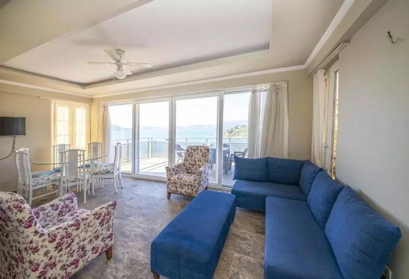 Lovely Villa With Sea View, Balcony And Terrace In Milas, Bodrum
