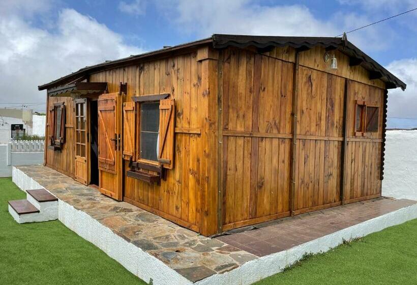 Agradable Mini Casa De Madera Con Jardín Amplio