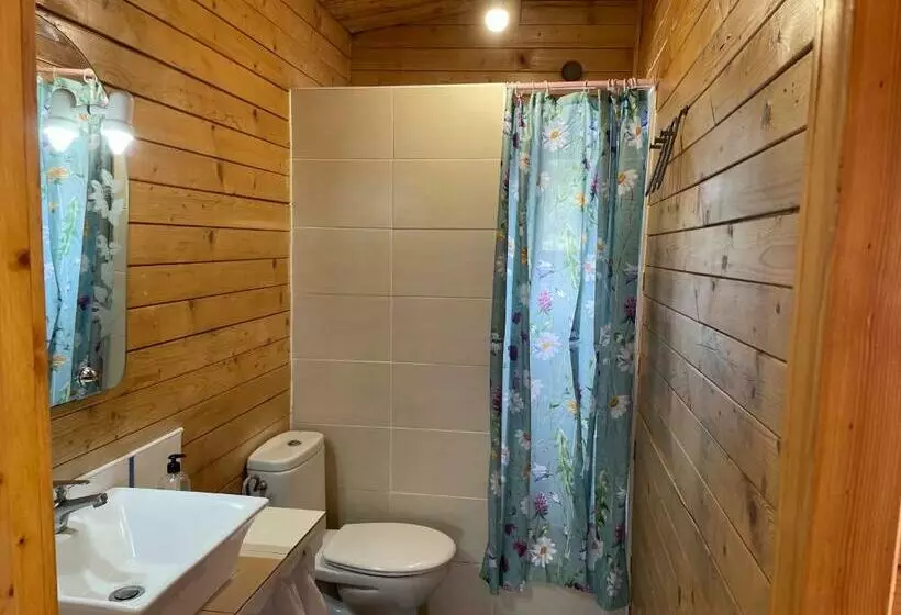 Agradable Mini Casa De Madera Con Jardín Amplio