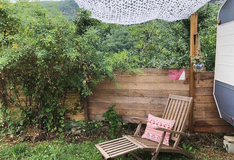 بنسيون Gîte Aurinko : Caravane Avec Bain Nordique