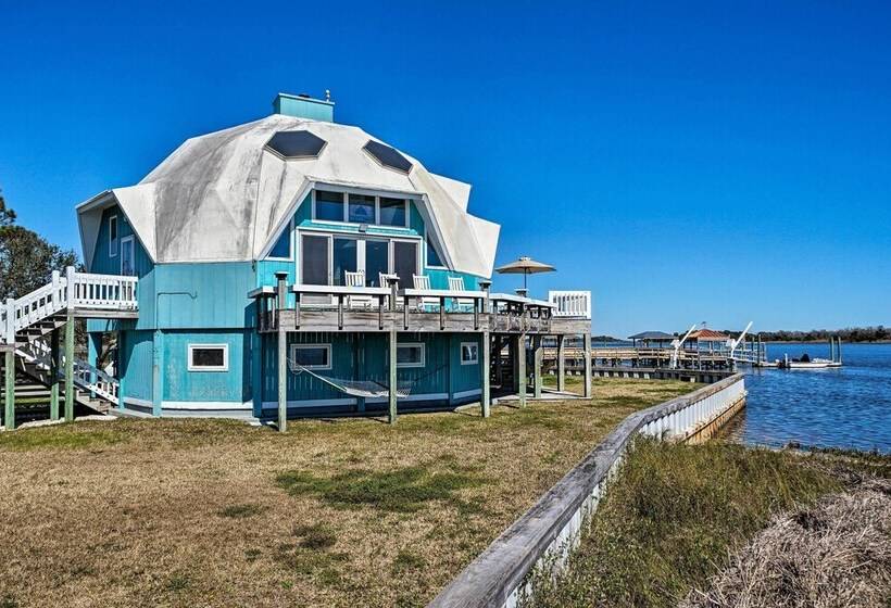 Atlantic Coast Dome Home Across From Sound W/ View