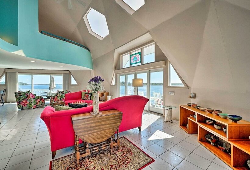 Atlantic Coast Dome Home Across From Sound W/ View