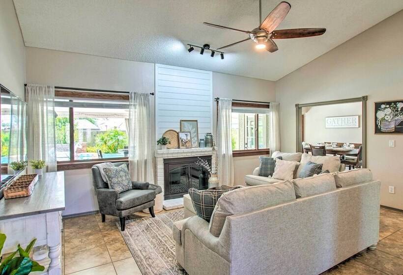 Bright Az Oasis W/ Fire Pit, Yard & Grill!