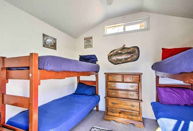 Lakefront Cabin W/ Stunning Mountain Views & Dock!