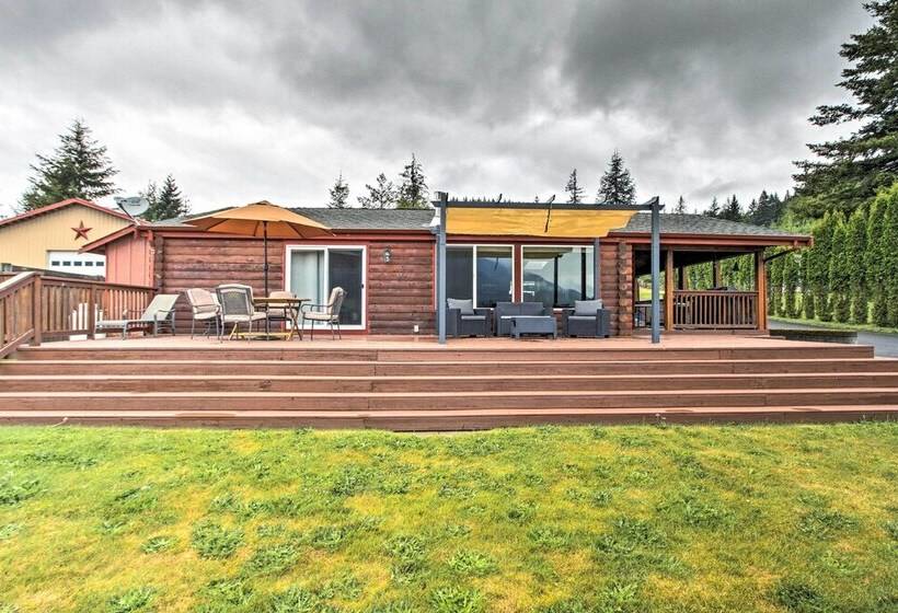 Lakefront Cabin W/ Stunning Mountain Views & Dock!