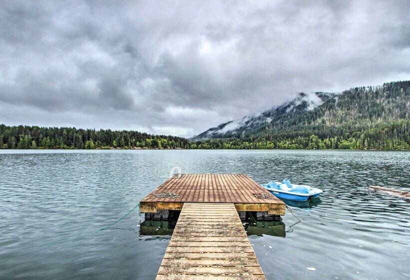 Lakefront Cabin W/ Stunning Mountain Views & Dock!