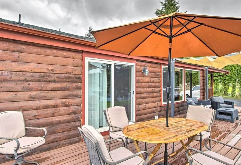 Lakefront Cabin W/ Stunning Mountain Views & Dock!