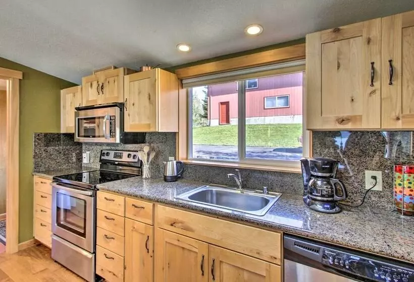 Lakefront Cabin W/ Stunning Mountain Views & Dock!