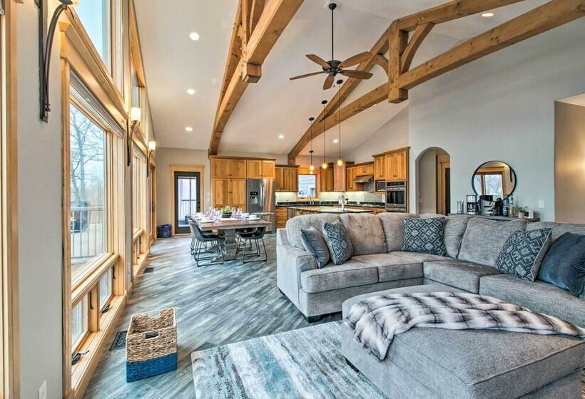 Dock, Hot Tub & Game Room: Luxe Lake Latoka Home