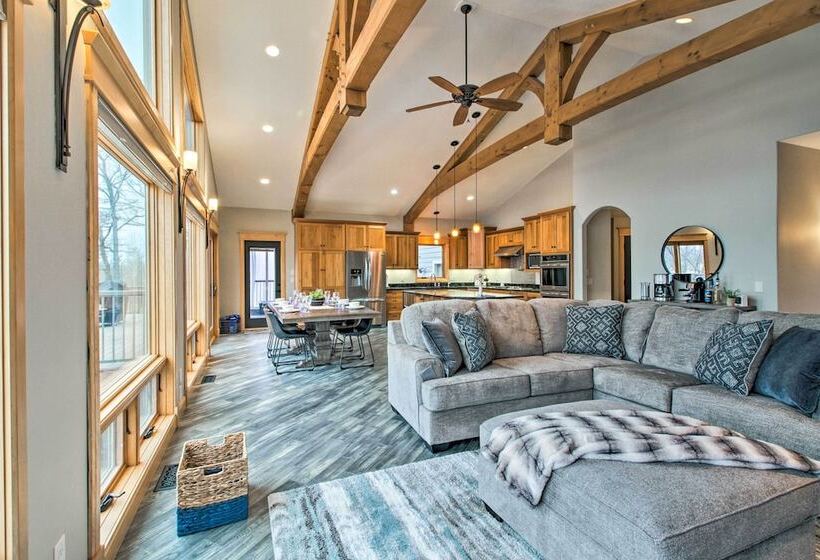 Dock, Hot Tub & Game Room: Luxe Lake Latoka Home