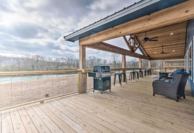Upscale Riverfront Home W/ Beach & Fire Pit!