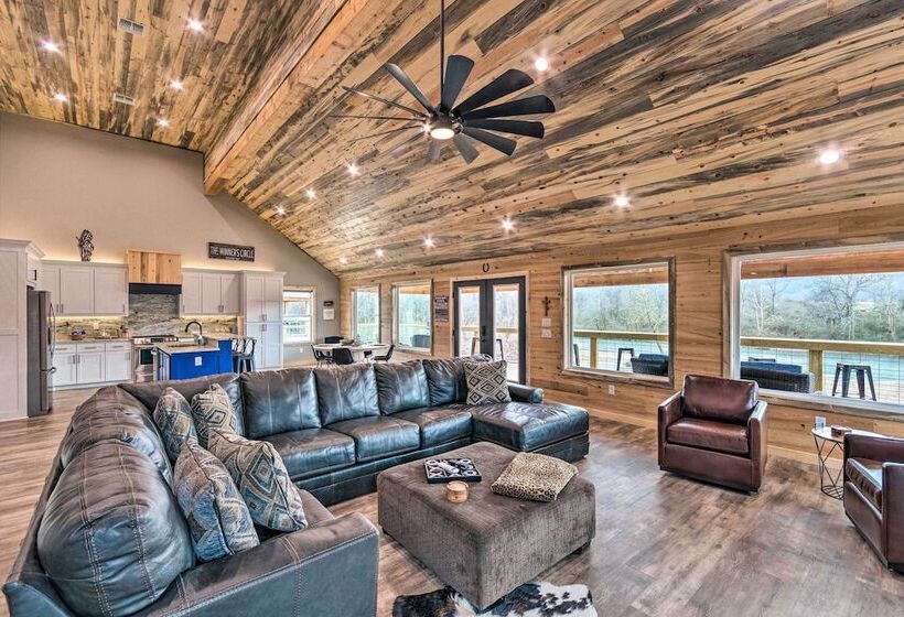 Upscale Riverfront Home W/ Beach & Fire Pit!