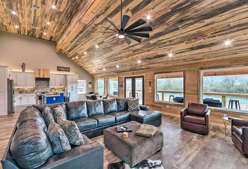 Upscale Riverfront Home W/ Beach & Fire Pit!