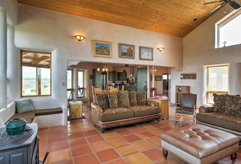 Traditional Taos Home: 26 Acres W/ Mountain Views