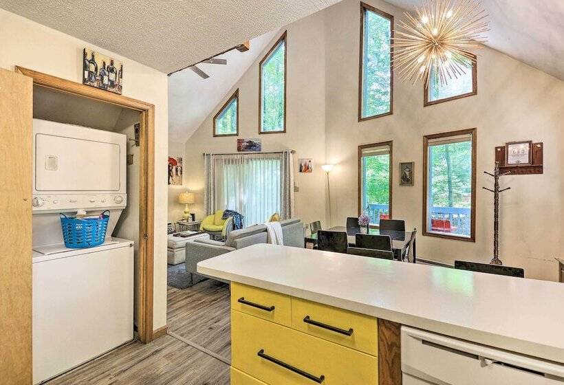 Colorful Pocono Lake Cabin W/ Deck & Fire Pit