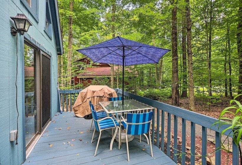 Colorful Pocono Lake Cabin W/ Deck & Fire Pit