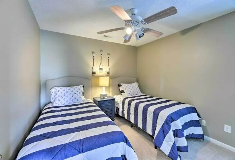 Waterfront Harkers Island Home: Sunset View & Dock