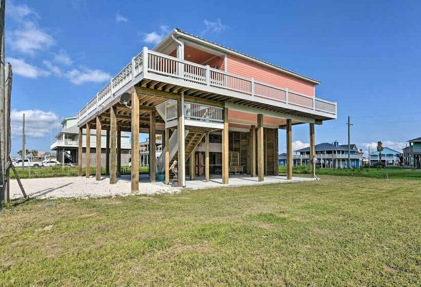 Ocean View + Wraparound Deck: Crystal Beach Home!