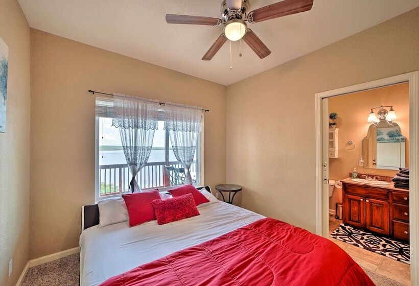 Waterfront Lake Eufaula Home: Multi Level Balcony