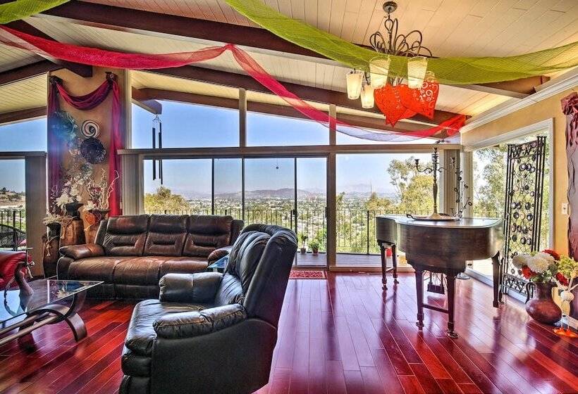Colorful El Cajon Gem: Deck, Garden & Valley Views