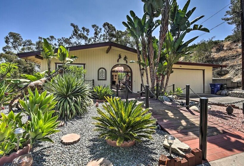 Colorful El Cajon Gem: Deck, Garden & Valley Views