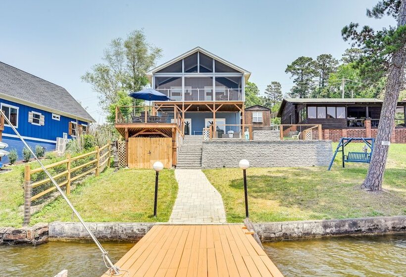 Waterfront Badin Lake Getaway: Boat Dock, Fire Pit