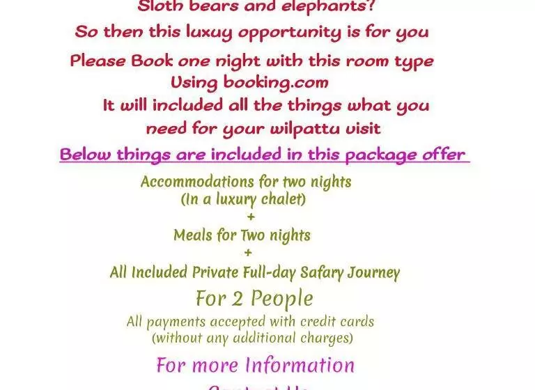 Lomakeskus The Blue Sapphire Of Wilpattu