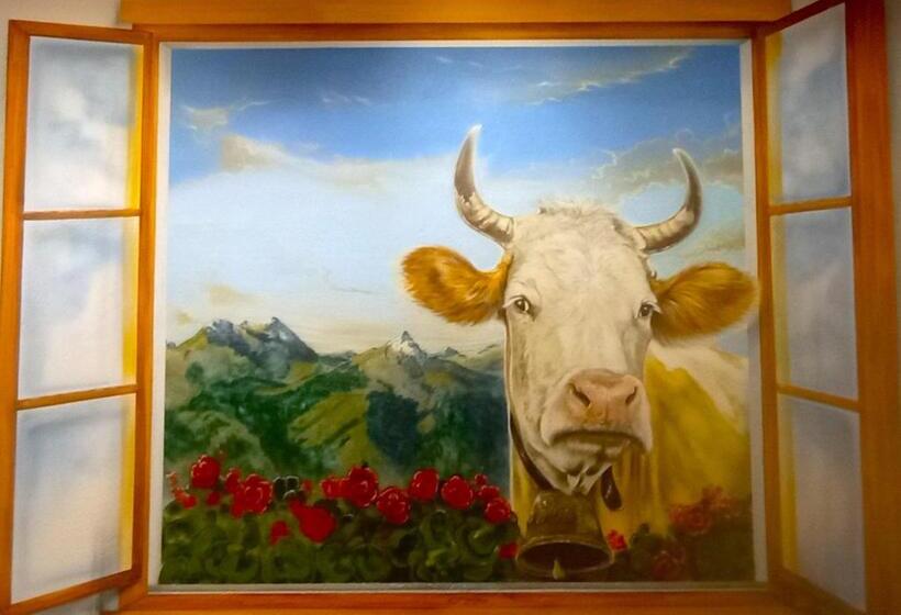 ユースホステル Chambre Double Doppelzimmer Camping Jaunpass