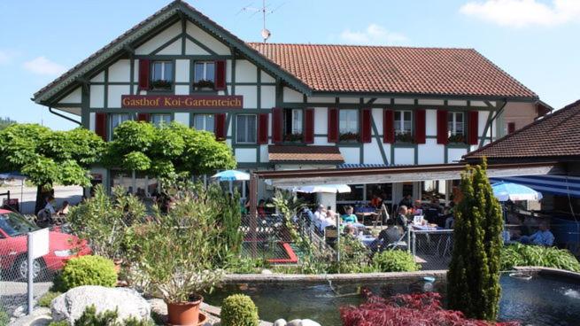 酒店 Restaurant Koi Gartenteich