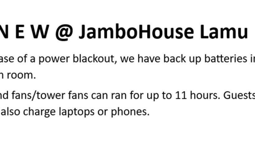 تختخواب و صبحانه Jambohouse Lamu
