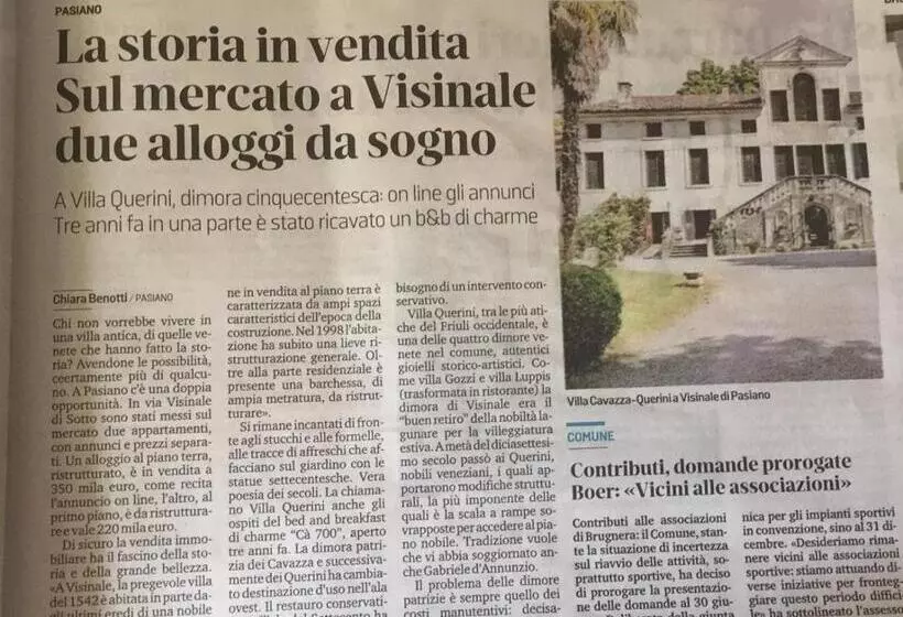 Aamiaismajoitus (B&B) Ca' Settecento Villa Cavazza Querini