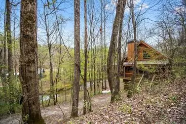 Mökkimajoitus Bear Necessities Cozy Cabin Beside Briar Creek Fire Pit Wifi And Pet Friendly
